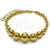 Oro Laminado Fancy Bracelet, Gold Filled Style Ball and Hollow Design, Polished, Golden Finish, 03.282.0009.07