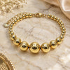 Oro Laminado Fancy Bracelet, Gold Filled Style Ball and Hollow Design, Polished, Golden Finish, 03.282.0009.07 (14 MM Thickness, 8 Inches Length)