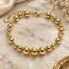 Oro Laminado Fancy Bracelet, Gold Filled Style Ball and Hollow Design, Polished, Golden Finish, 03.282.0013.08 (10 MM Thickness, 8 Inches Length)