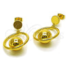 Oro Laminado Dangle Earring, Gold Filled Style Ball Design, Polished, Golden Finish, 02.282.0094