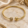 Oro Laminado Individual Bangle, Gold Filled Style Ball Design, with White Cubic Zirconia, Polished, Golden Finish, 07.282.0075 (03 MM Thickness, One size fits all)