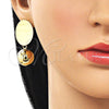 Oro Laminado Dangle Earring, Gold Filled Style Ball Design, Polished, Golden Finish, 02.282.0096