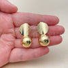 Oro Laminado Dangle Earring, Gold Filled Style Ball Design, Polished, Golden Finish, 02.282.0097