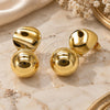 Oro Laminado Dangle Earring, Gold Filled Style Ball Design, Polished, Golden Finish, 02.282.0097