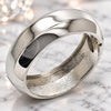 White Gold Filled Individual Bangle, Polished, Rhodium Finish, 07.307.0041.1.04 (25 MM Thickness, Size 4 (2.25 Diameter))