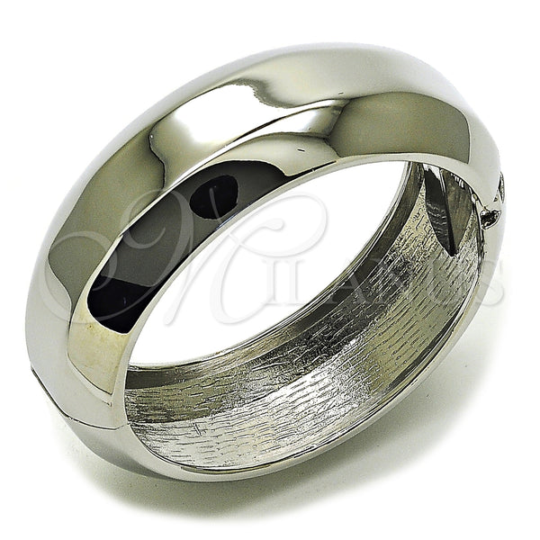 Rhodium Plated Individual Bangle, Polished, Rhodium Finish, 07.307.0041.1.04 (25 MM Thickness, Size 4 (2.25 Diameter))