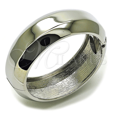 Rhodium Plated Individual Bangle, Polished, Rhodium Finish, 07.307.0041.1.04 (25 MM Thickness, Size 4 (2.25 Diameter))