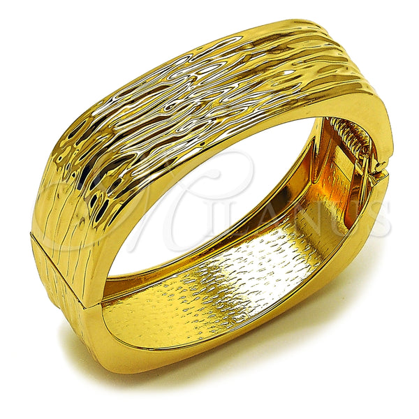 Oro Laminado Individual Bangle, Gold Filled Style Diamond Cutting Finish, Golden Finish, 07.307.0053.05