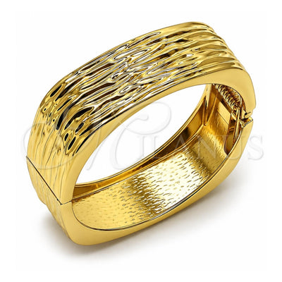 Oro Laminado Individual Bangle, Gold Filled Style Diamond Cutting Finish, Golden Finish, 07.307.0053.05 (22 MM Thickness, Size 5 (2.50 Diameter))