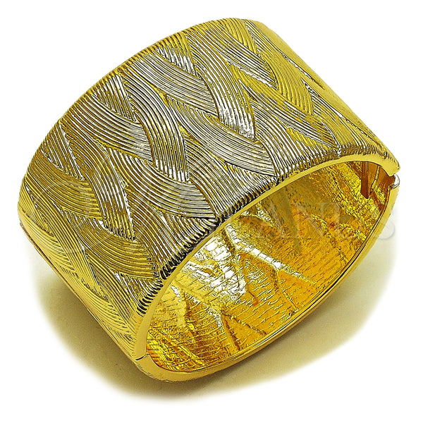 Oro Laminado Individual Bangle, Gold Filled Style Diamond Cutting Finish, Golden Finish, 07.307.0057.05