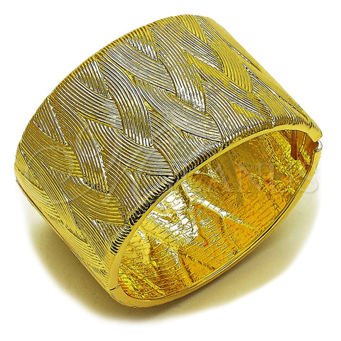 Oro Laminado Individual Bangle, Gold Filled Style Diamond Cutting Finish, Golden Finish, 07.307.0057.05
