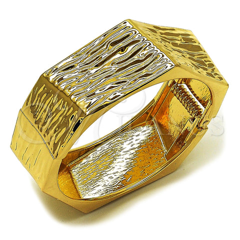 Oro Laminado Individual Bangle, Gold Filled Style Diamond Cutting Finish, Golden Finish, 07.307.0059.04