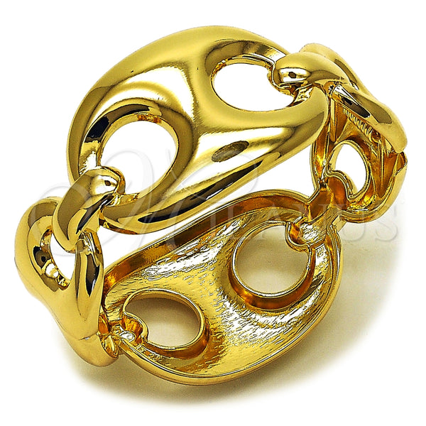 Oro Laminado Individual Bangle, Gold Filled Style Puff Mariner Design, Polished, Golden Finish, 07.307.0068.05