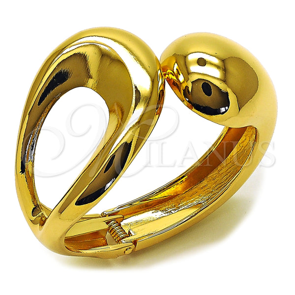 Oro Laminado Individual Bangle, Gold Filled Style Teardrop Design, Polished, Golden Finish, 07.307.0069.05