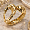 Oro Laminado Individual Bangle, Gold Filled Style Teardrop Design, Polished, Golden Finish, 07.307.0069.05 (45 MM Thickness, Size 5 (2.50 Diameter))