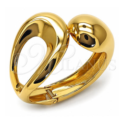 Oro Laminado Individual Bangle, Gold Filled Style Teardrop Design, Polished, Golden Finish, 07.307.0069.05 (45 MM Thickness, Size 5 (2.50 Diameter))