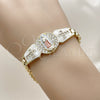 Oro Laminado Fancy Bracelet, Gold Filled Style Guadalupe and Cross Design, with White Cubic Zirconia, White for wholesale, additional product view 3