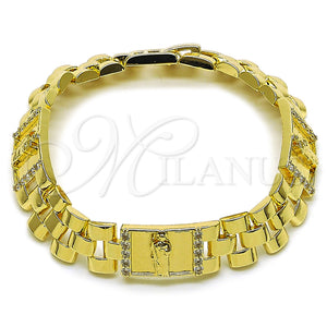 Gold Filled Bracelet — Fancy Bracelet San Judas and Belt Buckle Design — main product view — SKU 162820 | Oro Laminado brazalete — elegante Bracelet San Judas and Belt Buckle diseño — SKU 162820