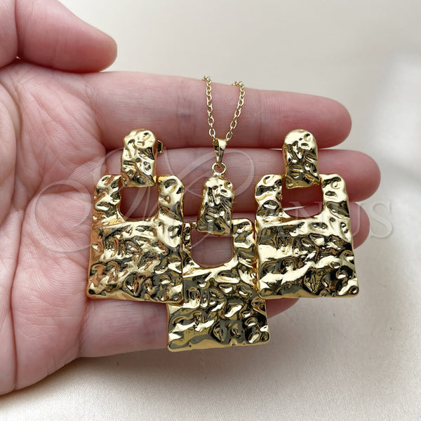 Gold Filled Ring — Earring and Pendant Adult Set Lock Design Polished — alternate product view — SKU 162833 | Oro Laminado anillo — Earring and Pendant Adult Set Lock diseño pulido — SKU 162833