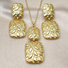 Oro Laminado Earring and Pendant Adult Set, Gold Filled Style Polished, Golden Finish, 10.379.0100