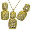 Oro Laminado Earring and Pendant Adult Set, Gold Filled Style Polished, Golden Finish, 10.379.0100