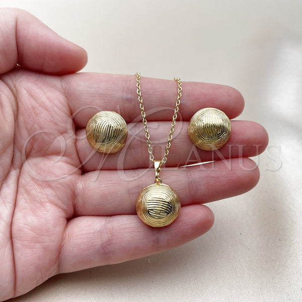 Gold Filled Ring — Earring and Pendant Adult Set Ball Design Diamond — alternate product view — SKU 162837 | Oro Laminado anillo — Earring and Pendant Adult Set Ball diseño Diamond — SKU 162837