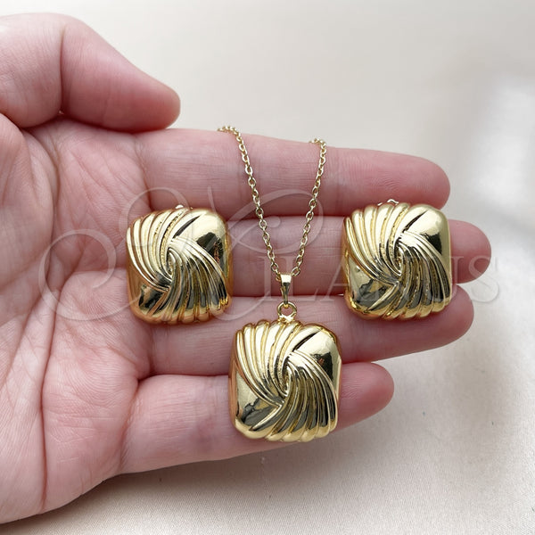 Gold Filled Ring — Earring and Pendant Adult Set Diamond Cutting 10. — alternate product view — SKU 162838 | Oro Laminado anillo — Earring and Pendant Adult Set Diamond Cutting 10. — SKU 162838