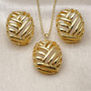 Oro Laminado Earring and Pendant Adult Set, Gold Filled Style Polished, Golden Finish, 10.379.0105