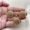 Oro Laminado Earring and Pendant Adult Set, Gold Filled Style Polished, Golden Finish, 10.379.0106