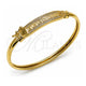 Aro Individual 07.237.0001.05 Oro Laminado, Diseño de Llave Griega, con Zirconia Cubica Blanca, Pulido, Tono Dorado (Grosor 08.5 MM, Talla 5 (2,50 de Diámetro))