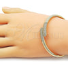 Oro Laminado Individual Bangle, Gold Filled Style with White Micro Pave, Polished, Golden Finish, 07.237.0004.04