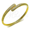Oro Laminado Individual Bangle, Gold Filled Style with White Micro Pave, Polished, Golden Finish, 07.237.0004.04 (13 MM Thickness, Size 4 (2.25 Diameter))