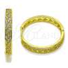 Oro Laminado Huggie Hoop, Gold Filled Style with White Cubic Zirconia, Polished, Golden Finish, 02.237.0036.30