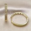 Oro Laminado Huggie Hoop, Gold Filled Style with White Cubic Zirconia, Polished, Golden Finish, 02.237.0039.35