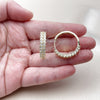 Oro Laminado Huggie Hoop, Gold Filled Style with White Cubic Zirconia, Polished, Golden Finish, 02.237.0041.25