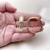 Oro Laminado Huggie Hoop, Gold Filled Style Greek Key Design, Polished, Golden Finish, 02.237.0044.35