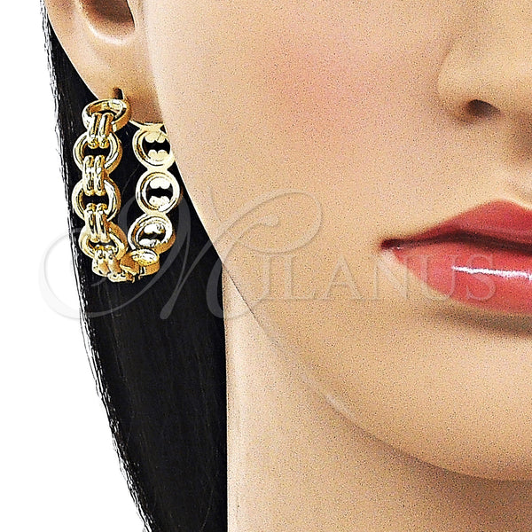 Gold Filled Hoop Earrings — Huggie Hoop Belt Buckle Design Polished 02. — alternate product view — SKU 162866 | Oro Laminado aretes de aro — Huggie Hoop Belt Buckle diseño pulido 02. — SKU 162866