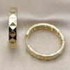 Oro Laminado Huggie Hoop, Gold Filled Style Diamond Cutting Finish, Golden Finish, 02.237.0048.35
