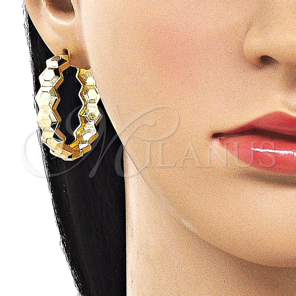 Gold Filled Hoop Earrings — Huggie Hoop Polished 02. — alternate product view — SKU 162868 | Oro Laminado aretes de aro — Huggie Hoop pulido 02. — SKU 162868