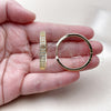 Oro Laminado Huggie Hoop, Gold Filled Style with White Micro Pave, Polished, Golden Finish, 02.237.0051.35