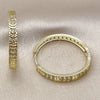 Oro Laminado Huggie Hoop, Gold Filled Style with White Micro Pave, Polished, Golden Finish, 02.237.0051.35