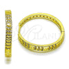 Oro Laminado Huggie Hoop, Gold Filled Style with White Micro Pave, Polished, Golden Finish, 02.237.0051.35