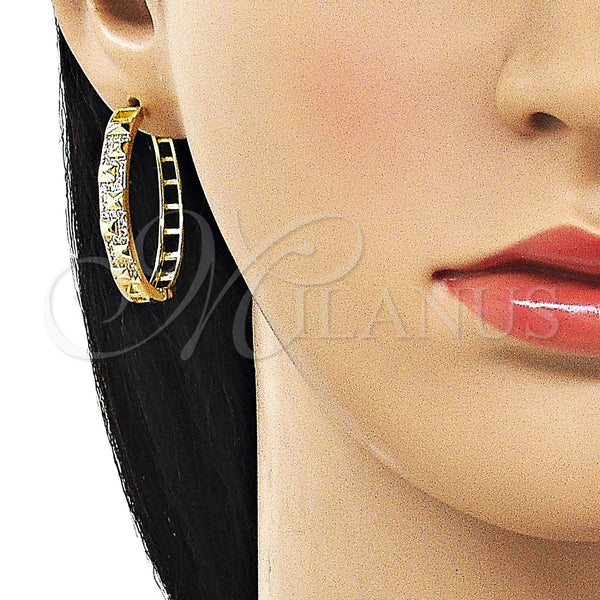 Gold Filled Hoop Earrings — Huggie Hoop with White Micro Pave Polished 02. — alternate product view — SKU 162871 | Oro Laminado aretes de aro — Huggie Hoop with blanco Micro Pave pulido 02. — SKU 162871