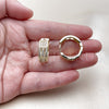 Oro Laminado Huggie Hoop, Gold Filled Style with White Cubic Zirconia, Polished, Golden Finish, 02.266.0068.20