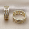 Oro Laminado Huggie Hoop, Gold Filled Style with White Cubic Zirconia, Polished, Golden Finish, 02.266.0068.20