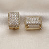 Oro Laminado Huggie Hoop, Gold Filled Style with White Cubic Zirconia, Polished, Golden Finish, 02.266.0069.12