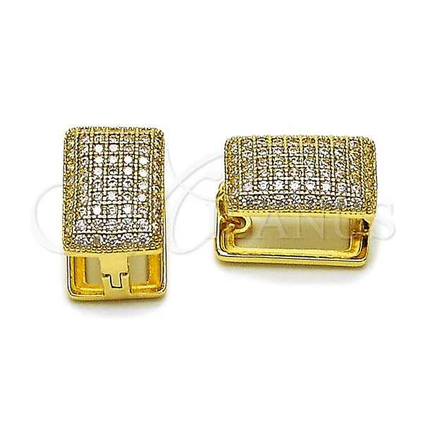 Gold Filled Hoop Earrings — Huggie Hoop with White Cubic Zirconia Polished 02. — main product view — SKU 162880 | Oro Laminado aretes de aro — Huggie Hoop with blanco Cubic Zirconia pulido 02. — SKU 162880