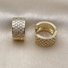 Oro Laminado Huggie Hoop, Gold Filled Style with White Cubic Zirconia, Polished, Golden Finish, 02.266.0075.15
