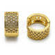 Oro Laminado Huggie Hoop, Gold Filled Style with White Cubic Zirconia, Polished, Golden Finish, 02.266.0075.15