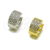 Oro Laminado Huggie Hoop, Gold Filled Style with White Cubic Zirconia, Polished, Golden Finish, 02.266.0075.15